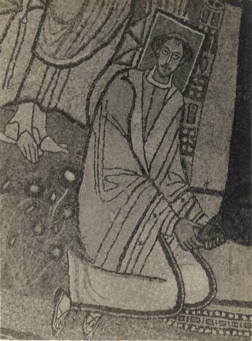 Zigrossi, Giuseppe — Anonimo romano sec. IX - S. Maria in Domnica, mosaico del catino absidale: papa Pasquale I — particolare
